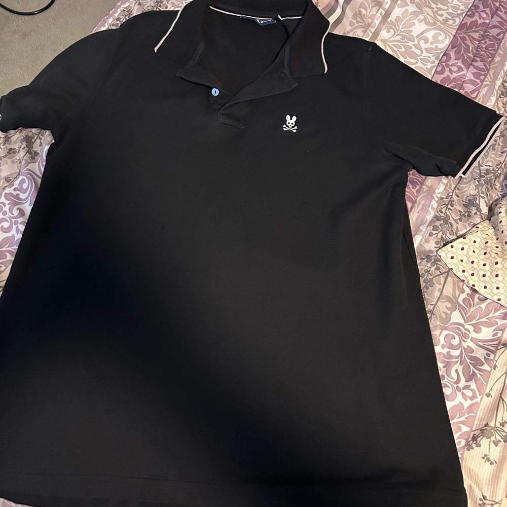 Psycho Bunny Black Polo with White Accents